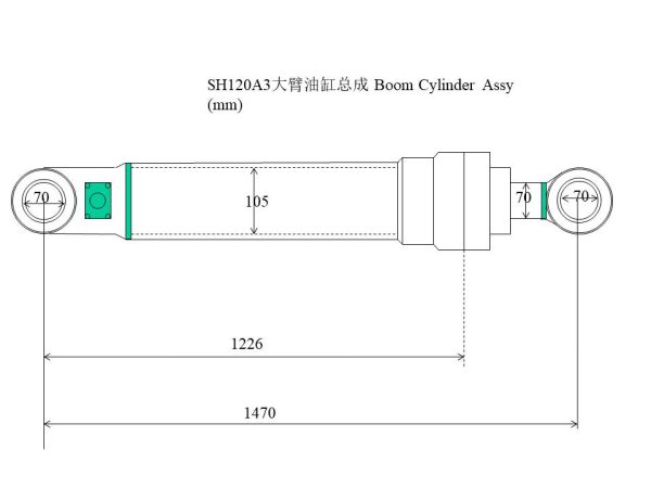 SH120A3大臂油缸总成 HC-SH120A3-BO